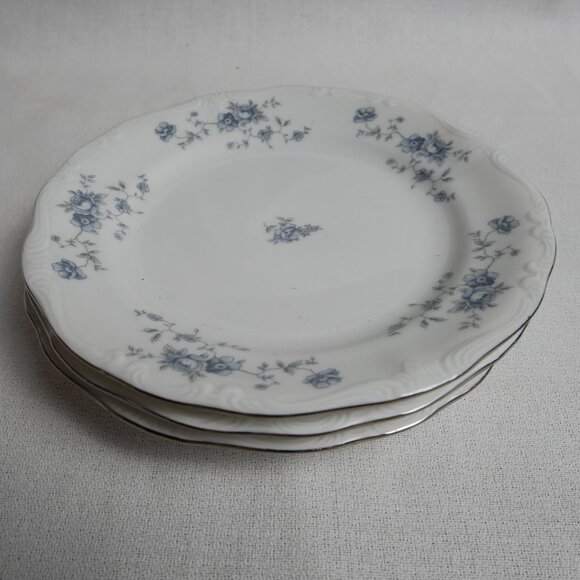 Johann Haviland Bavaria Germany Blue Floral Design 6" Bread Plates Set Of 4 VTG - Picture 3 of 6